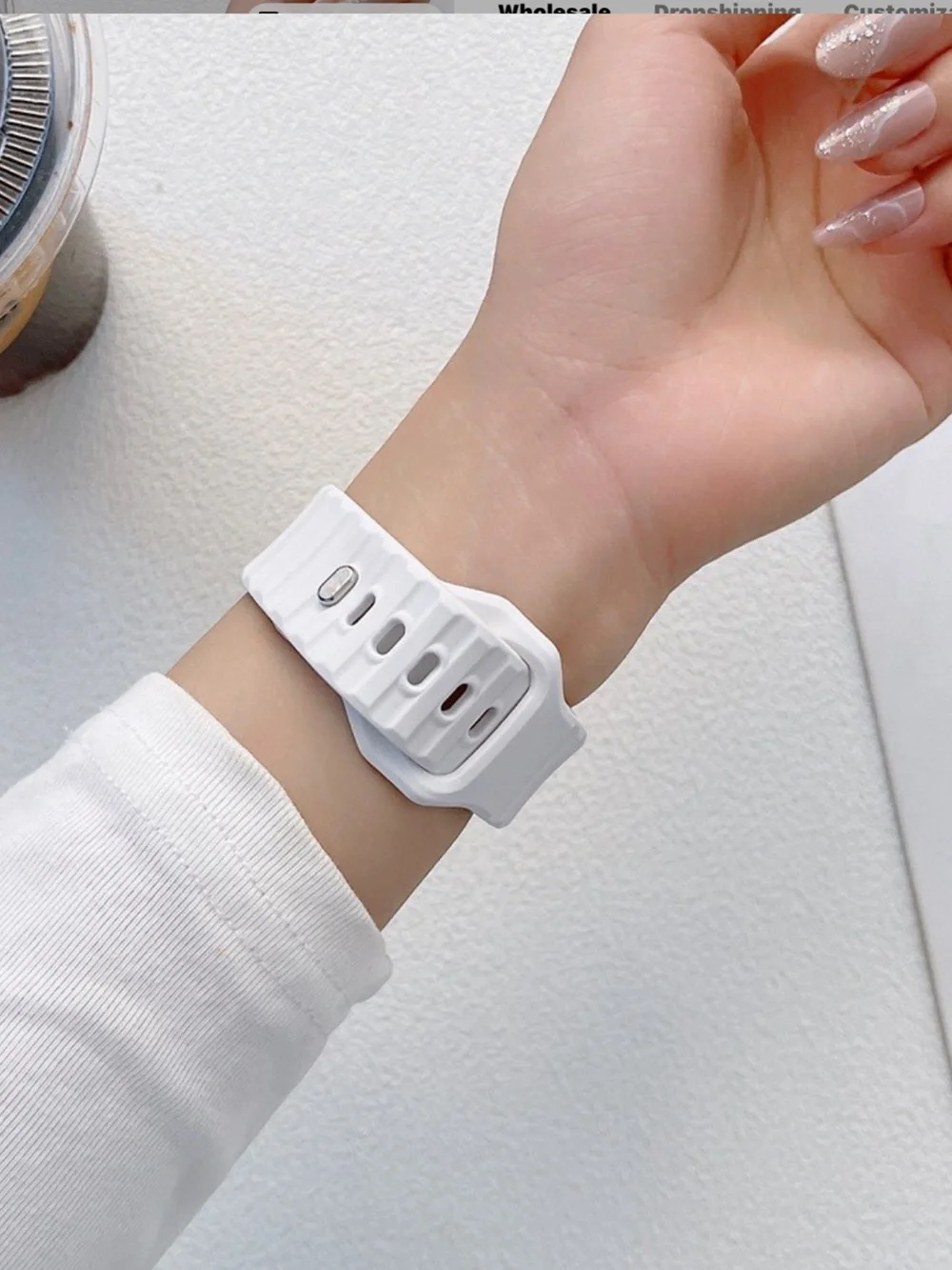 Silicone Wrist Band Replacement Adjustable Apple Watch Strap - White NEW in box